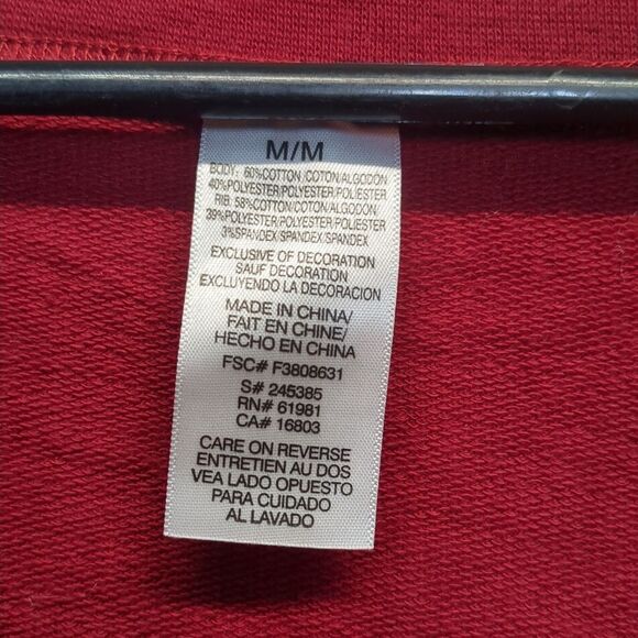 No Brand Red Embellished Crewneck Sweater Women's Size Medium - Picture 6 of 7